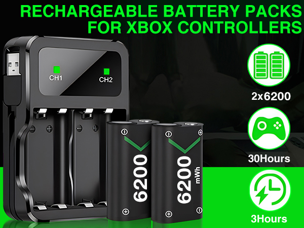Xbox Controller Battery Pack Compatible for Xbox One/Xbox Series X/S