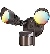 LEONLITE 3CCT LED Security Light, Motion Sensor Flood Lights Outdoor, Aluminum, 3 Modes Motion De...