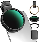 67mm Variable ND2-400 Filter for Phone/DSLR, HD Adjustable Neutral Density Filter with Universal ...