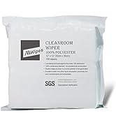 AAWipes Cleanroom Polyester Wipers 12"x12" (Bag of 150 Pcs) Double Knit 100% Polyester Wipes Lint...