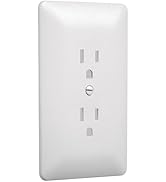 Taymac 2000W Masque 2000 1-Gang Decorator Style Wallplate, Paintable Duplex Outlet Cover, White (...