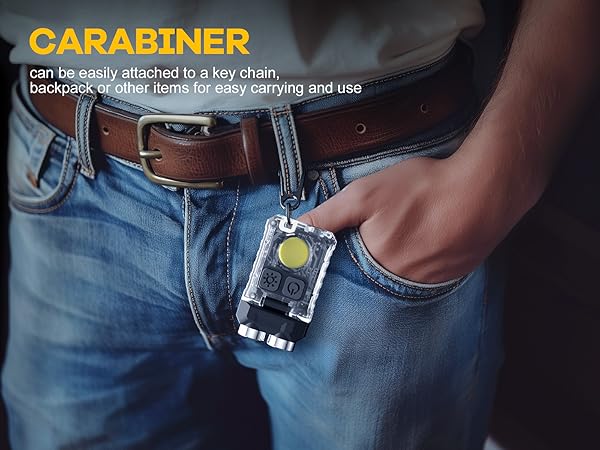 Magnetic Keychain Flashlight with Carabiner