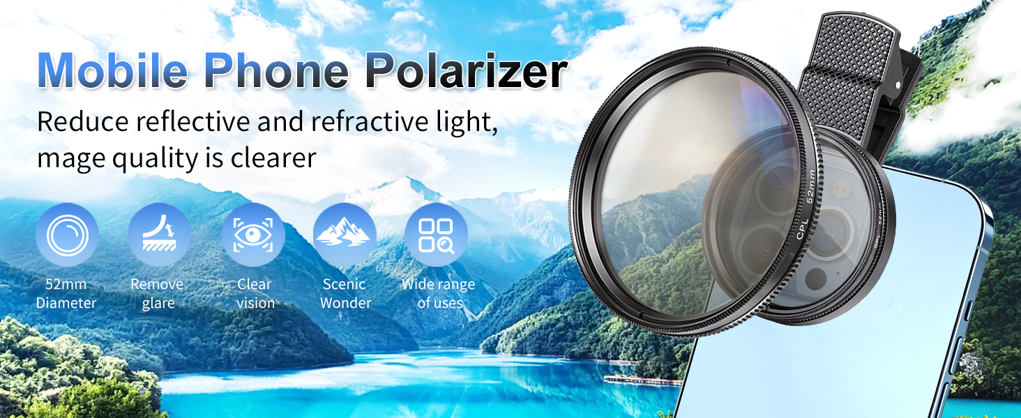 Mobile phone polarizing filter