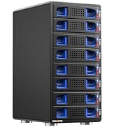 CENMATE Aluminum 8 Bay Hard Drive Enclosure with Cooling Fan for 2.5“/3.5" SATA HDD/SSD with USB ...