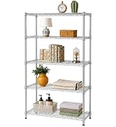 American Dream Adjustable 5 Shelves Heavy Duty Steel Rack -Chrome