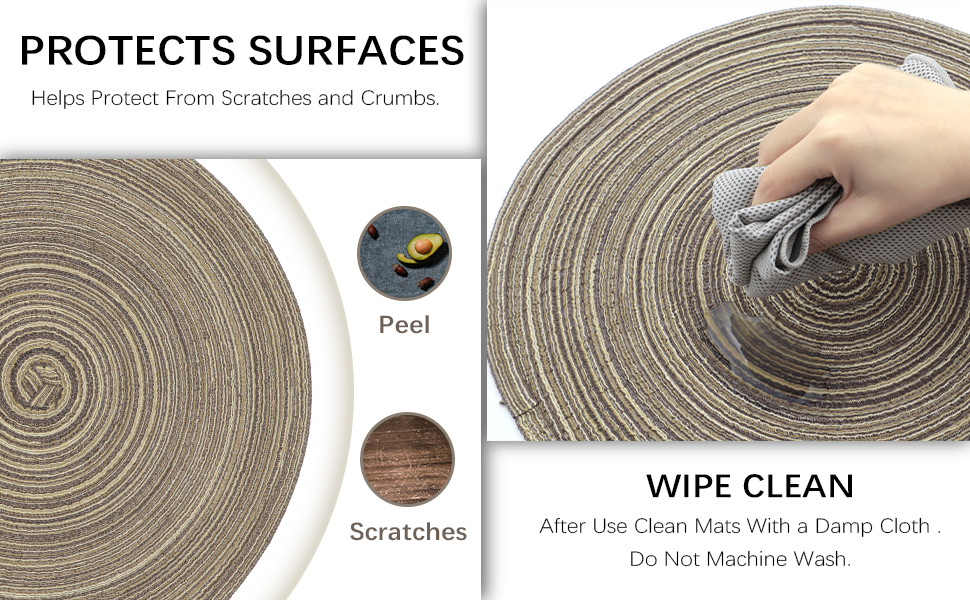 Round Braided Placemats Set of 6