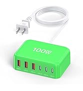 USB C Charger Block, 100W GaN 6 Port PD USB C and QC USB A Wall Charger Adapter Plug Cube, Super ...