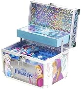 Disney Frozen Train Case Girls Beauty Set, Kids Makeup Kit for Girls, Real Washable Toy Makeup Se...