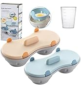 Microwave Egg Poacher, 2 Packs Poached Egg Cooker with Measure Cup, Dishwasher Safe BPA Free, Egg...