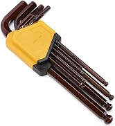 Fancytool Metric Hex Key Ball End S2 Alloy Bronze – 9PCS Metric Allen Wrench Set, S2 Steel, 1.5–1...