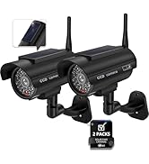 WALI Dummy Fake Camera, Solar Powered Fake Security Camera with LED Light, Simulated Surveillance...
