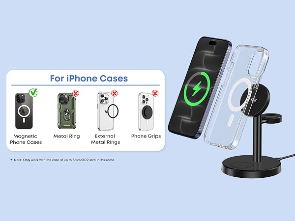 25W 3 in 1 Wireless Fast Charging Station for Apple MagSafe Charger