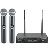 Phenyx Pro Wireless Microphone System, Dual Wireless Mics,w/ 2 Handhelds, Auto Scan,2x100 UHF Fre...
