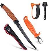 RUNCL Fishing Fillet Knife Combo Set, Fishing Tools Kit With 9" Fillet Knife, Fillet Fork, Knife ...