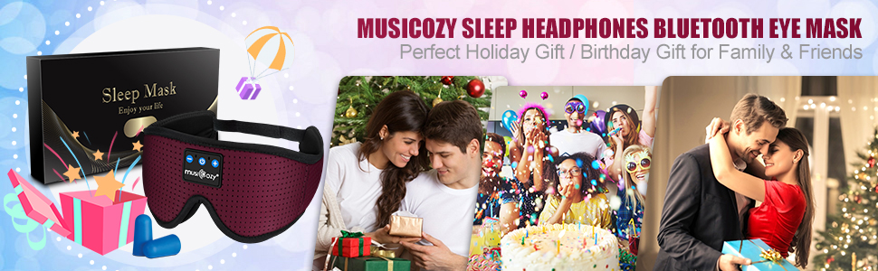 sleep headphones Bluetooth headband earbuds music mask unique birthday holiday gifts