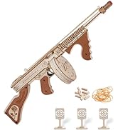 ROKR 3D Wooden Puzzles for Adults 275pcs Submachine Gun Rubber Bands Gun Toy DIY Building Model K...