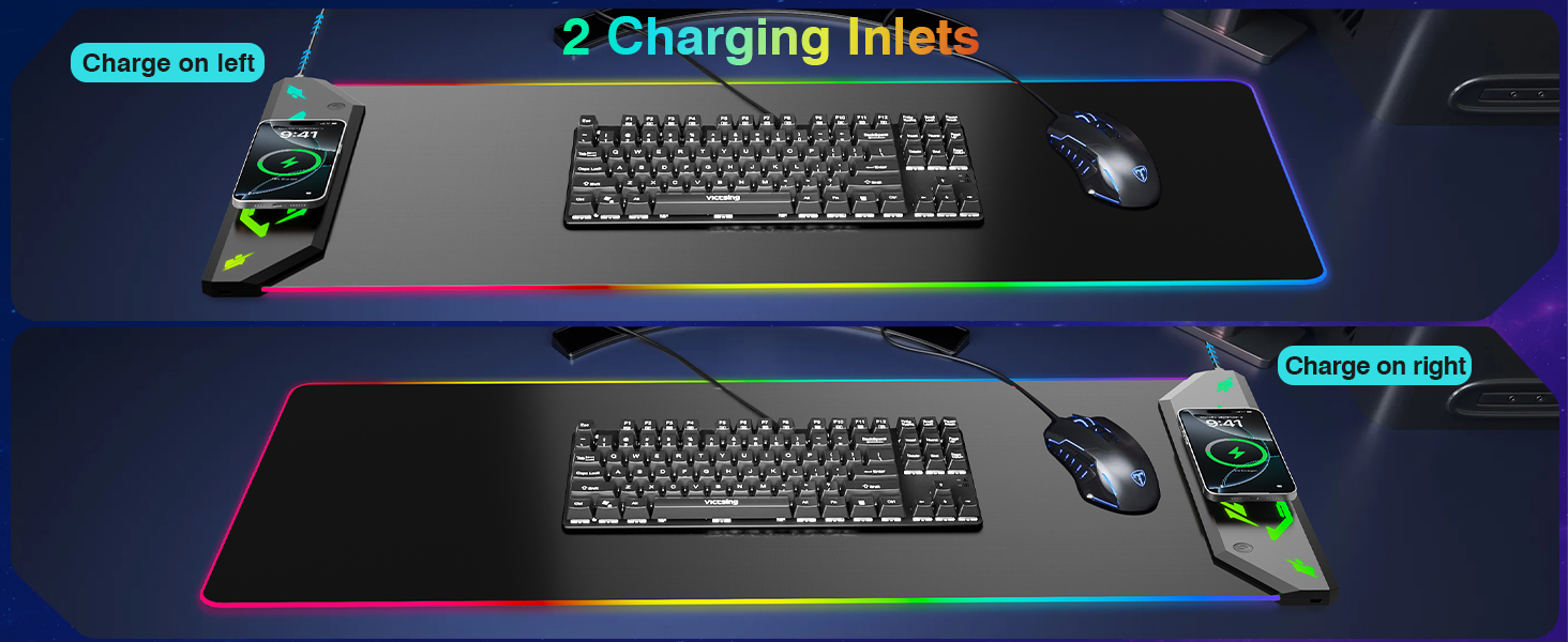 Gaming mouse pad RGB mousepad wireless charging
