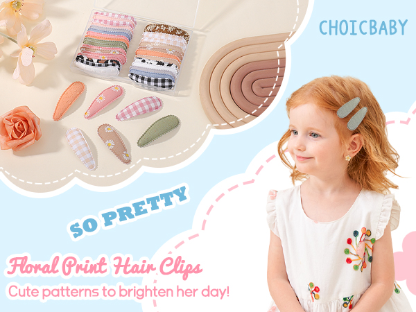 Floral Print Hair Clips