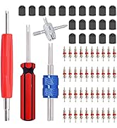 Hmknana 64PCS Tire Valve Stem Removal Tool Kit with 20PCS Valve Stem Caps,40PCS Tire Valve Cores,...