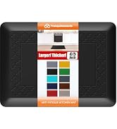 TranquilMoments 4/5 Inch Thicker Kitchen Mats for Floor Non-Slip Anti Fatigue Comfort Mat Waterpr...