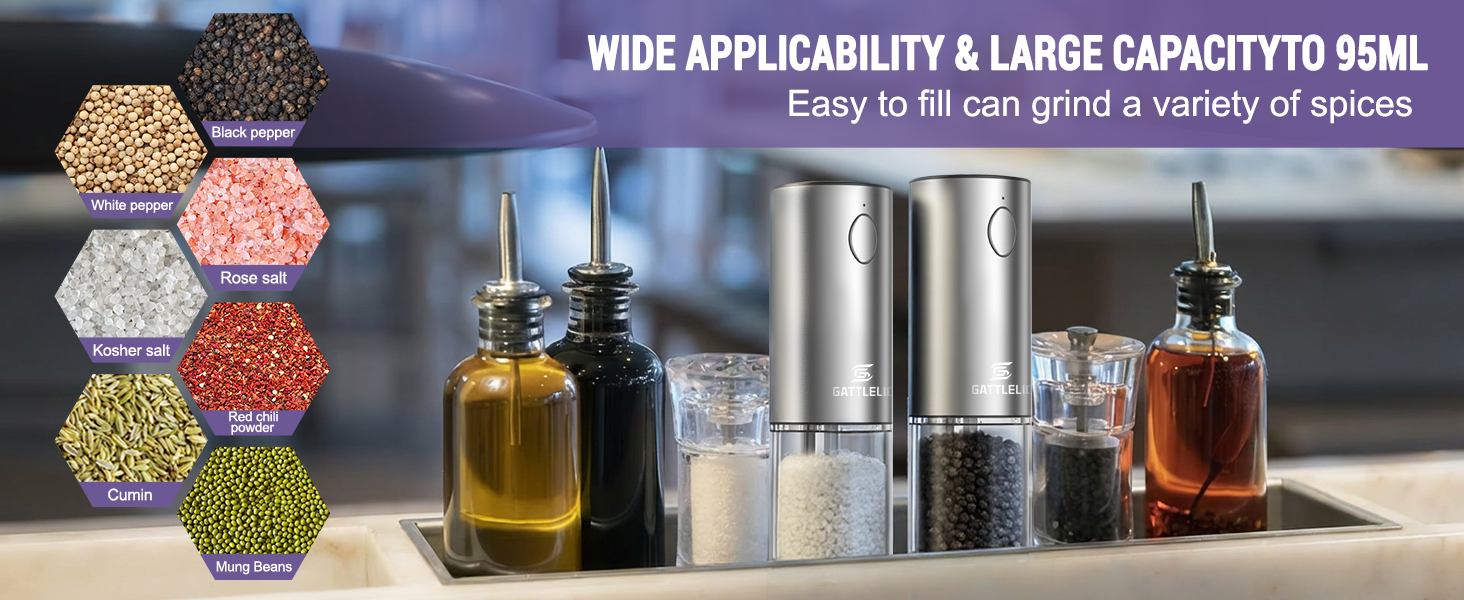 Electric Salt and Pepper Grinder Set