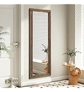 AAZZKANG Hanging Mirror Full Length Vintage Large Mirrors Wooden Framed 43"x14" for Bedroom Livin...