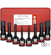 GETLITOOL 8Pcs Impact Hex Bit Socket Set, 1/2" Drive S2 Steel Allen Bit Sockets 5mm-19mm with Siz...