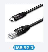 Fasgear 3ft Type C to USB B Cable Nylon Braided 2.0 Printer Scanner Cord with Metal Connector Com...