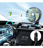 xuenair Car Fan 12v Cigarette Lighter Plug with 2 USB Ports for Truck RV Van Sedan Forklift Boat,...