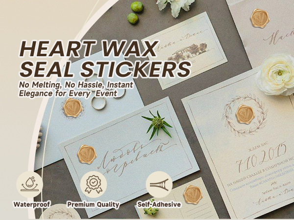 Heart Wax Seal Stickers