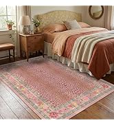 Rugxara 4x6 Pink Leopard Print Rug for Girls Bedroom, Machine Washable Cute Area Rugs for Living ...