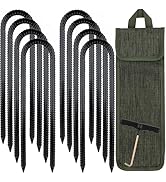 RIY Trampoline Stakes Anchors High Wind Heavy Duty Tent Stakes 12 Inch Ground Anchor Trampoline A...