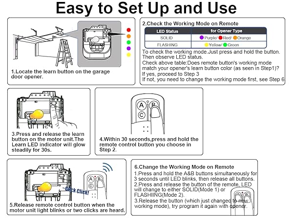 2 for LiftMaster Chamberlain Craftsman Universal Garage Door Opener Remote 893MAX 893LM