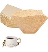 BYKITCHEN Size 4 Coffee Filters, 8-12 Cup, Set of 200, Coffee Filters 4 Cone Paper, Natural Unble...