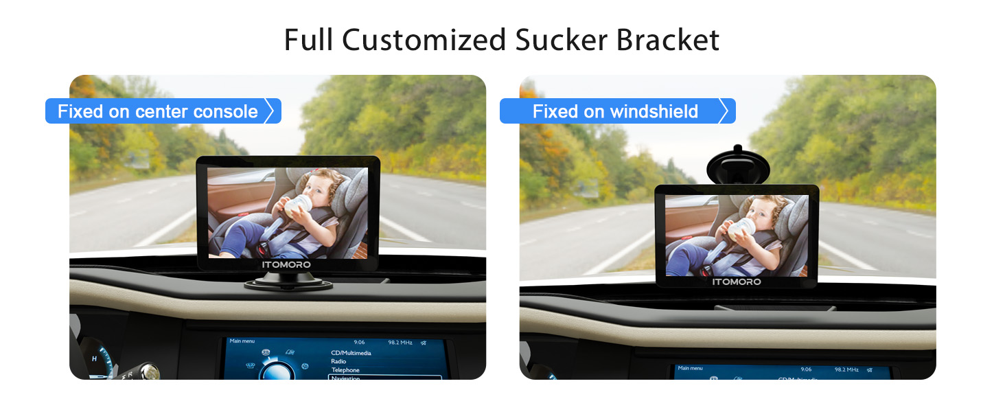 the baby car monitor with camera has full customized sucker bracket