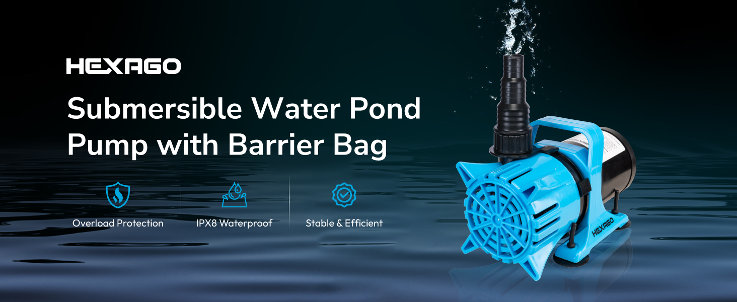 Pond Pump 1800GPH Hexago Submersible Water Pump