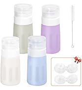 Salad Dressing Container To Go, 4 Pack Condiment Squeeze Bottles for Sauces, Mini Silicone Liquid...