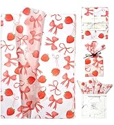 LIAPAWPAW Gift Tissue Paper Bulk, Sweet Strawberry &amp; Bow Tissue Paper for Gift Bags, Wrapping, Cr...