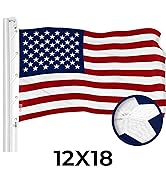G128 American USA Flag | 12x18 Ft | ToughWeave Series Embroidered 600D Polyester | Country Flag, ...