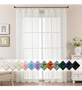ABLUEN Ivory Sheer Curtains 84 Inches Long, Privacy Semi Sheer Curtains for Living Room Bedroom, ...