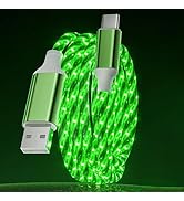 LED USB C Cable Starry Light USB A to Type C Fast Charging Cable Lighted USB C Charger Cord Compa...