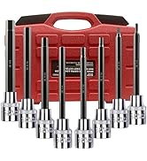 SUNHZMCKP 8 Pieces Extra Long Allen Hex Bit Socket Set 3/8" Drive, SAE (1/8" - 3/8"), Made Of S2 ...