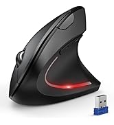 TECKNET Ergonomic Mouse, Wireless Bluetooth Vertical Mouse, 4800 DPI Optical Tracking, 6 Adjustab...