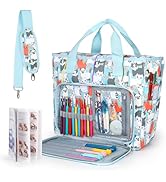 Katech Upgraded Crochet Bag Organizer Yarn Storage Bag with Beginner Crochet Books, Crochet Tote ...
