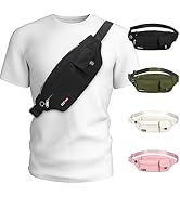 Large Crossbody waist Packs for Men Women Black Running Travel Belt Fashionable Waist Pack,Phone 