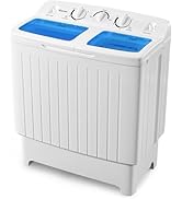 ARLIME Portable Washing Machine, 20lbs Mini Twin Tub Washing Machine w/Drain Pump, Semi Automatic...
