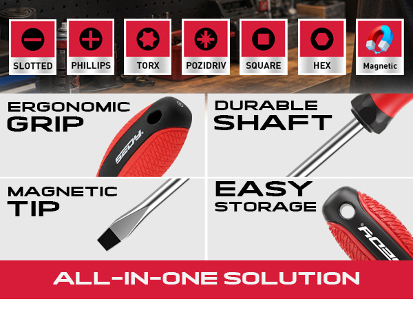 101-Piece Magnetic Screwdriver Set with 60 Bits, Ratchet and Storage Rack