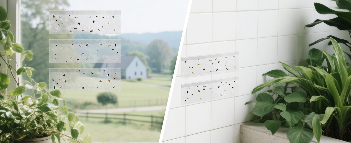 Fly Paper Sticky Strips, Fly Traps for Indoors Clear
