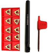 Maizoon CNC Internal Lathe Threading Boring Bar Holder + 10Pcs 11IR A60 Inserts + T8 Wrench CNC T...