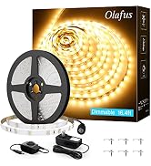 Olafus 16.4ft LED Strip Lights Warm White Dimmable, LED Rope Light Kit 12V Flexible Under Cabinet...